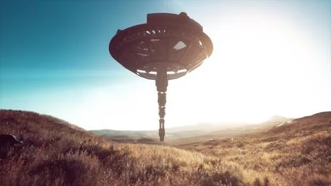 Unidentified flying object at the Earth Stock Illustration