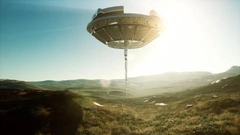 Unidentified flying object at the Earth Stock Illustration