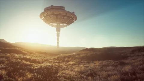 Unidentified flying object at the Earth Stock Illustration