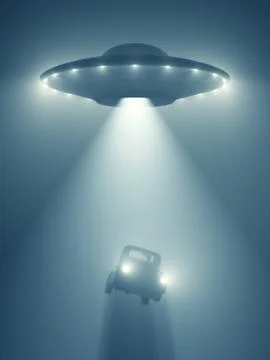 Unidentified Flying Object Gravity Zero Stock Illustration