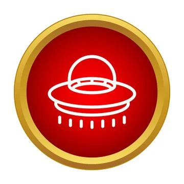 Unidentified flying object icon representing alien technology and science f.. 스톡 일러스트