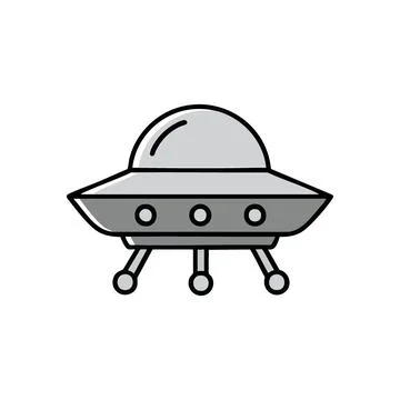 (Unidentified Flying Object Illustration. This intriguing grey spacecraft s.. Stock Illustration