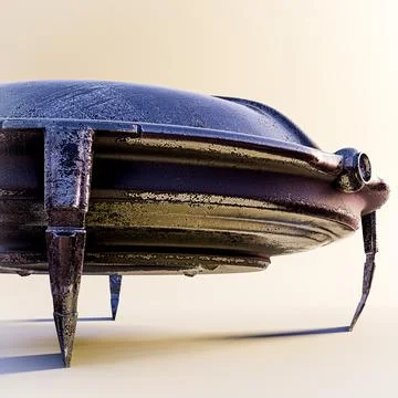 Unidentified flying object isolated on white background Stock Illustration