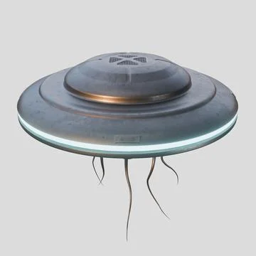 Unidentified flying object isolated on white background 库存插图