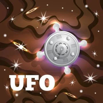 Unidentified flying object over the planet. Stock Illustration