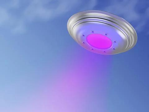 Unidentified flying object in the sky 스톡 일러스트