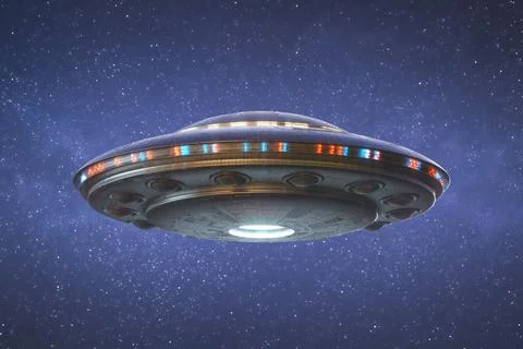 Unidentified Flying Object Space Clipping Path Stock Illustration