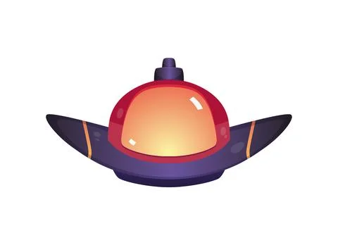 Unidentified flying object UFO, alien spaceship saucer shape, vector cartoon Stock Illustration