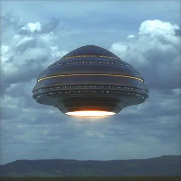 Unidentified Flying Object - UFO Science Fiction Stock Illustration