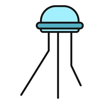 Unidentified flying object vector illustration with landing gear Stock Illustration