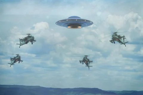 Unidentified Flying Object Worlds War Stock Illustration