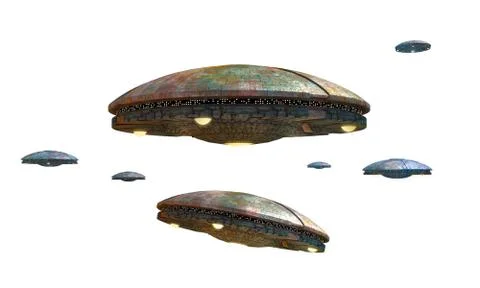 Unidentified Flying Objects with clipping path 스톡 일러스트