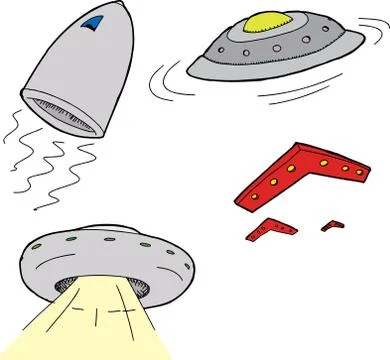Unidentified flying objects Stock Illustration