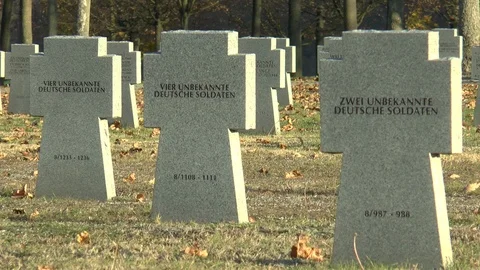 Unidentified German War Graves Stock Footage 101833008