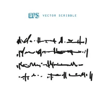 Unidentified meanless abstract handwriting scribble text drawing. Stockillustratie