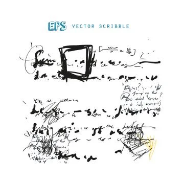 Unidentified meanless abstract handwriting scribble text drawing. Stock-Illustration