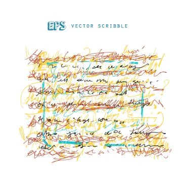 Unidentified meanless abstract handwriting scribble text drawing. Stockillustratie