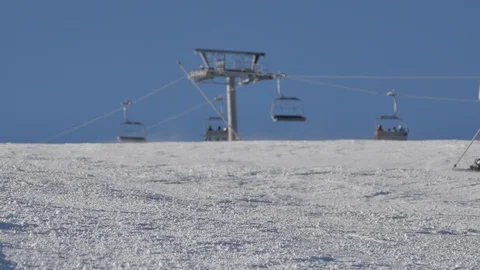 Unidentified skiers at Bansko Ski Resort - Bulgaria 스톡 동영상 109052753