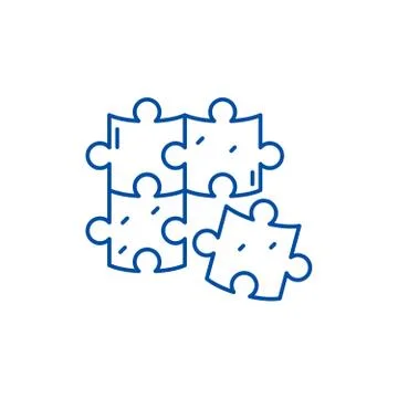 Unification line icon concept. Unification flat vector symbol, sign, outline Stock Illustration