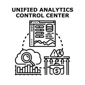 Unified analytics control center managing business data イラスト素材