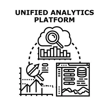 Unified analytics platform processing digital data for business intelligence Stock Illustration