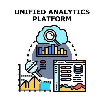Unified analytics platform processing digital data for business intelligence Stock Illustration