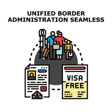 Unified border administration providing seamless travel entry Stock Illustration