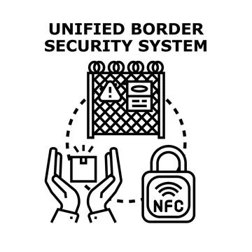 Unified border security system concept vector Stock Illustration