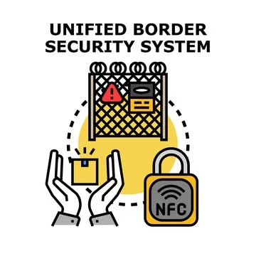 Unified border security system concept vector Ilustração Stock