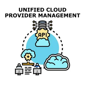 Unified cloud provider management concept vector developing イラスト素材