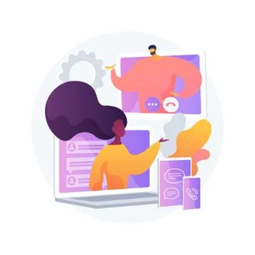 Unified communication abstract concept vector illustration. Stock Illustration