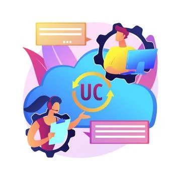 Unified communication abstract concept vector illustration. Stock Illustration