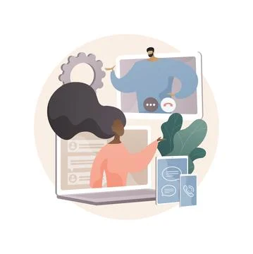 Unified communication abstract concept vector illustration. Stock Illustration