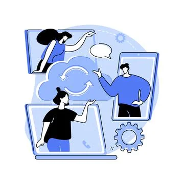 Unified communication abstract concept vector illustration. Stock Illustration
