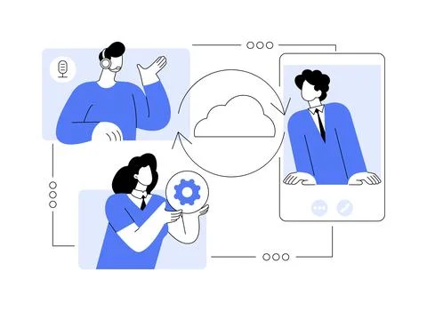 Unified communication abstract concept vector illustration. Stock Illustration