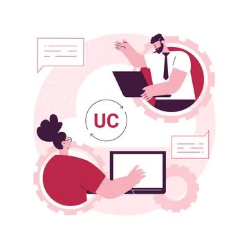 Unified communication abstract concept vector illustration. Illustrazione stock