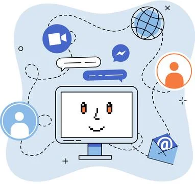 Unified communication, computer network connections to other networks Stockillustratie