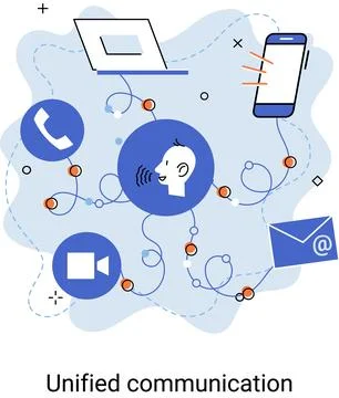 Unified communication, computer network connections to other networks Stockillustratie