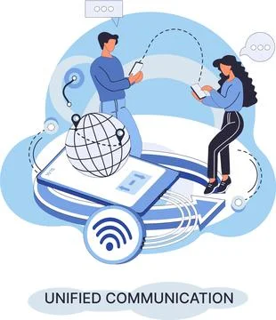 Unified communication, computer network connections to other networks Stockillustratie
