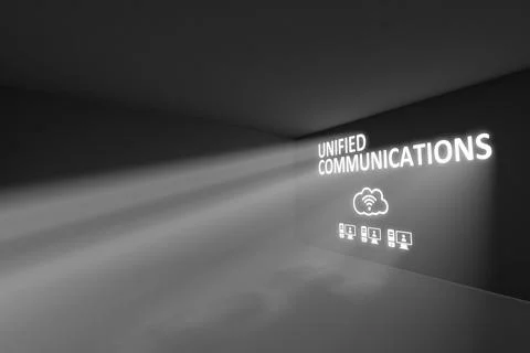 UNIFIED COMMUNICATIONS rays volume light concept 3d illustration Stock Illustration