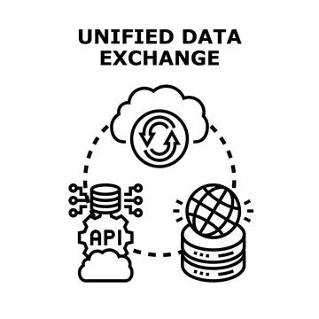 Unified data exchange integrating cloud api services イラスト素材