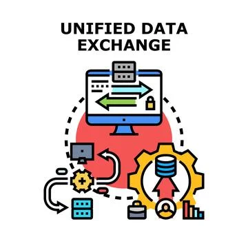 Unified data exchange system and digital integration Stock Illustration