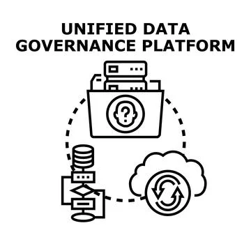 Unified data governance platform managing digital information 스톡 일러스트