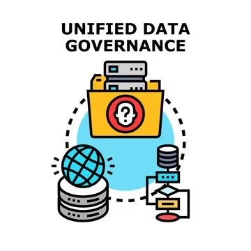 Unified data governance system managing information flow and privacy Stock Illustration