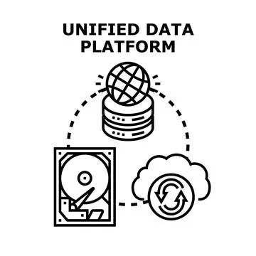 Unified data platform managing global information architecture Stockillustratie