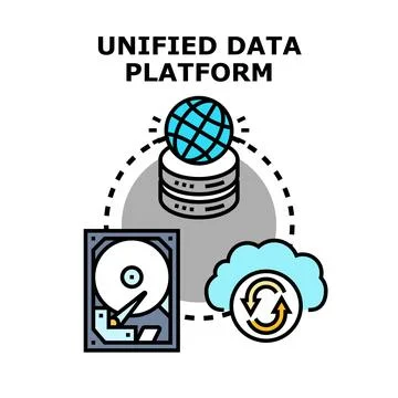 Unified data platform managing global information architecture Stock Illustration