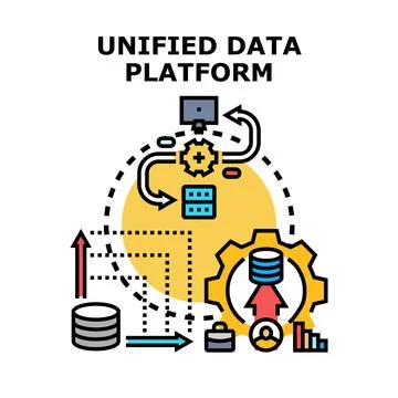 Unified data platform processing information and analytics Stock Illustration
