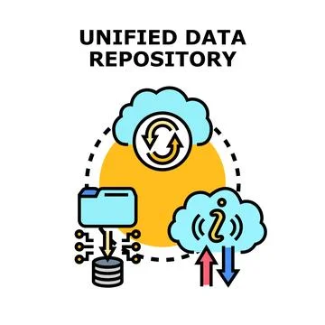 Unified data repository concept illustration for digital management Stock Illustration
