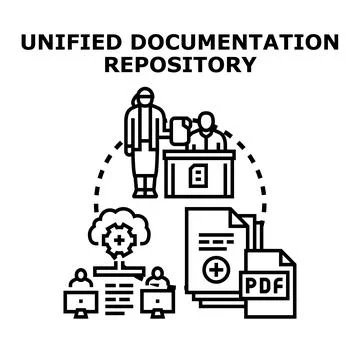 Unified documentation repository system for digital data management Stock Illustration