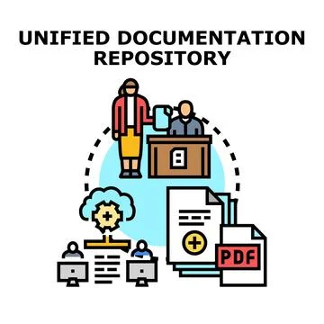 Unified documentation repository system for digital data management Stock Illustration